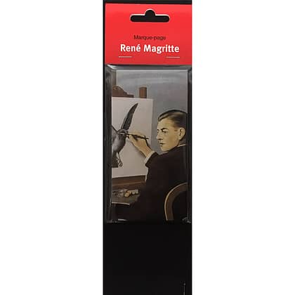 separador-paginas-de-libro-con-iman-rene-magritte-le-clairvoyance-autoportrait